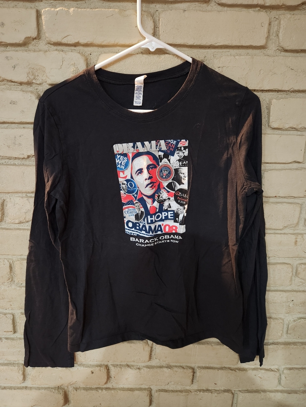 Vintage 08' Obama Long Sleeve Campaign Shirt